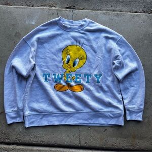 Warner Bros. Tweety Women’s Gray Crewneck Sweater
